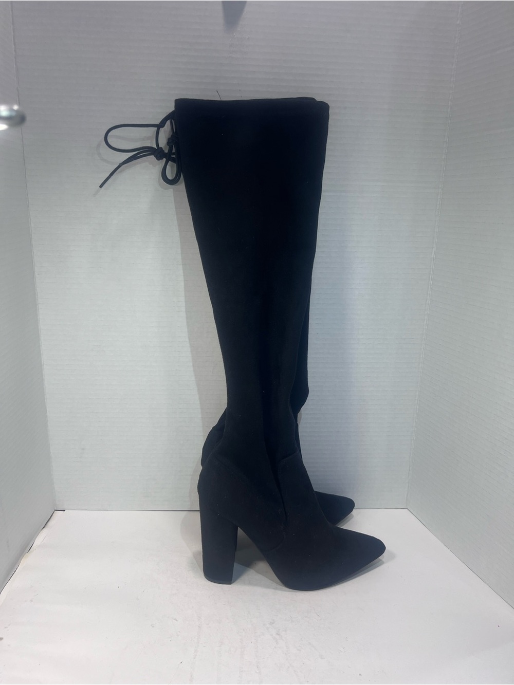Bonnibel Black Over-the-Knee Block Heel Boots